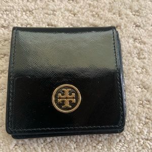 Tory Burch black patent coin purse